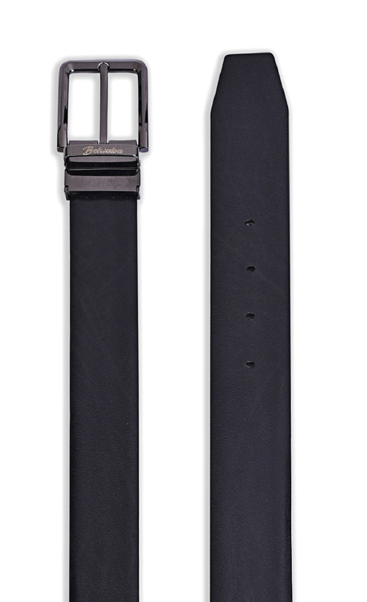 Belwaba Men Formal Black Genuine Leather Reversible Belt