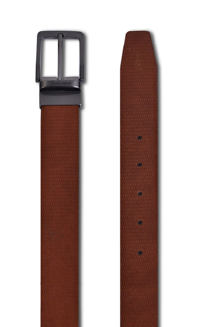 Belwaba Men Formal Tan Genuine Leather Reversible Belt