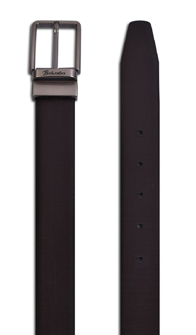 Belwaba Men Formal Black Genuine Leather Reversible Belt