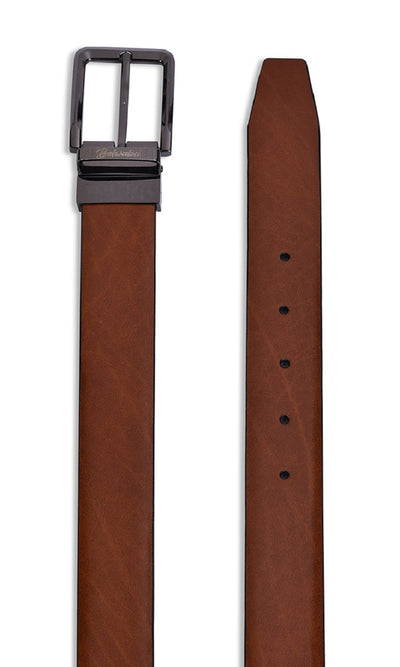 Belwaba Men Formal Tan Genuine Leather Reversible Belt