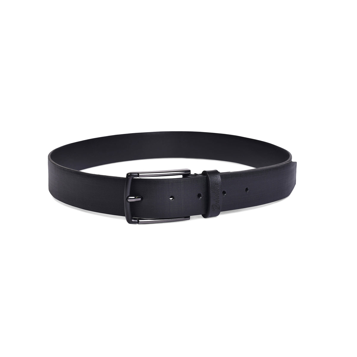 Belwaba Genuine Leather Black Mens Belt With Black Coated Finished Buckle