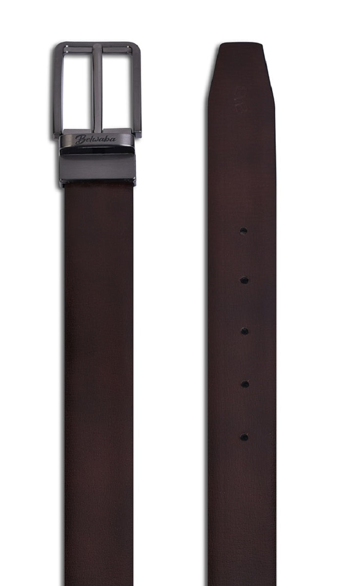 Belwaba Men Black, Brown Genuine Leather Reversible Belt