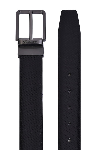 Belwaba Men Formal Black Genuine Leather Reversible Belt