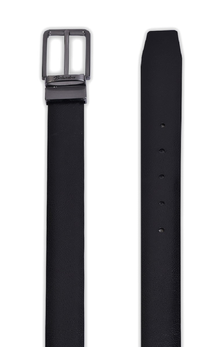 Belwaba Men Formal Black Genuine Leather Reversible Belt