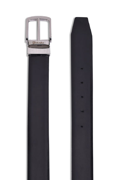 Belwaba Men Formal Black Genuine Leather Reversible Belt