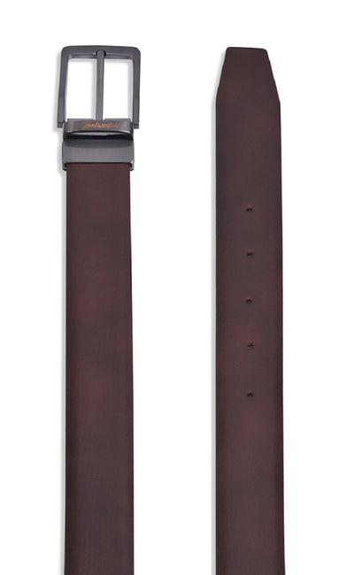 Belwaba Men Formal Brown Genuine Leather Reversible Belt