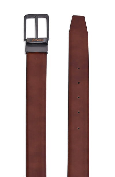 Belwaba Men Formal Brown Genuine Leather Reversible Belt