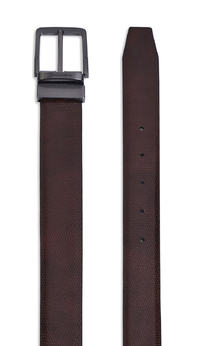 Belwaba Men Formal Brown, Black Genuine Leather Reversible Belt