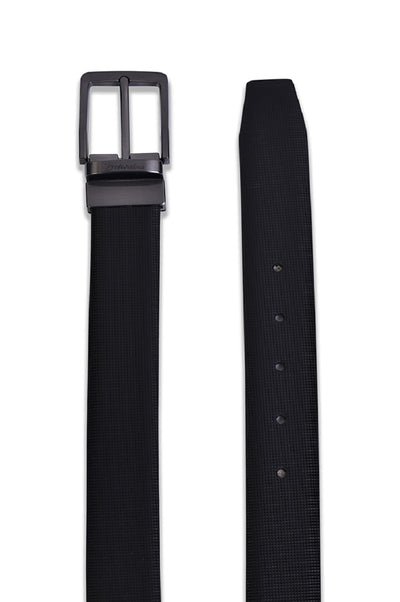 Belwaba Men Black Genuine Leather Reversible Belt