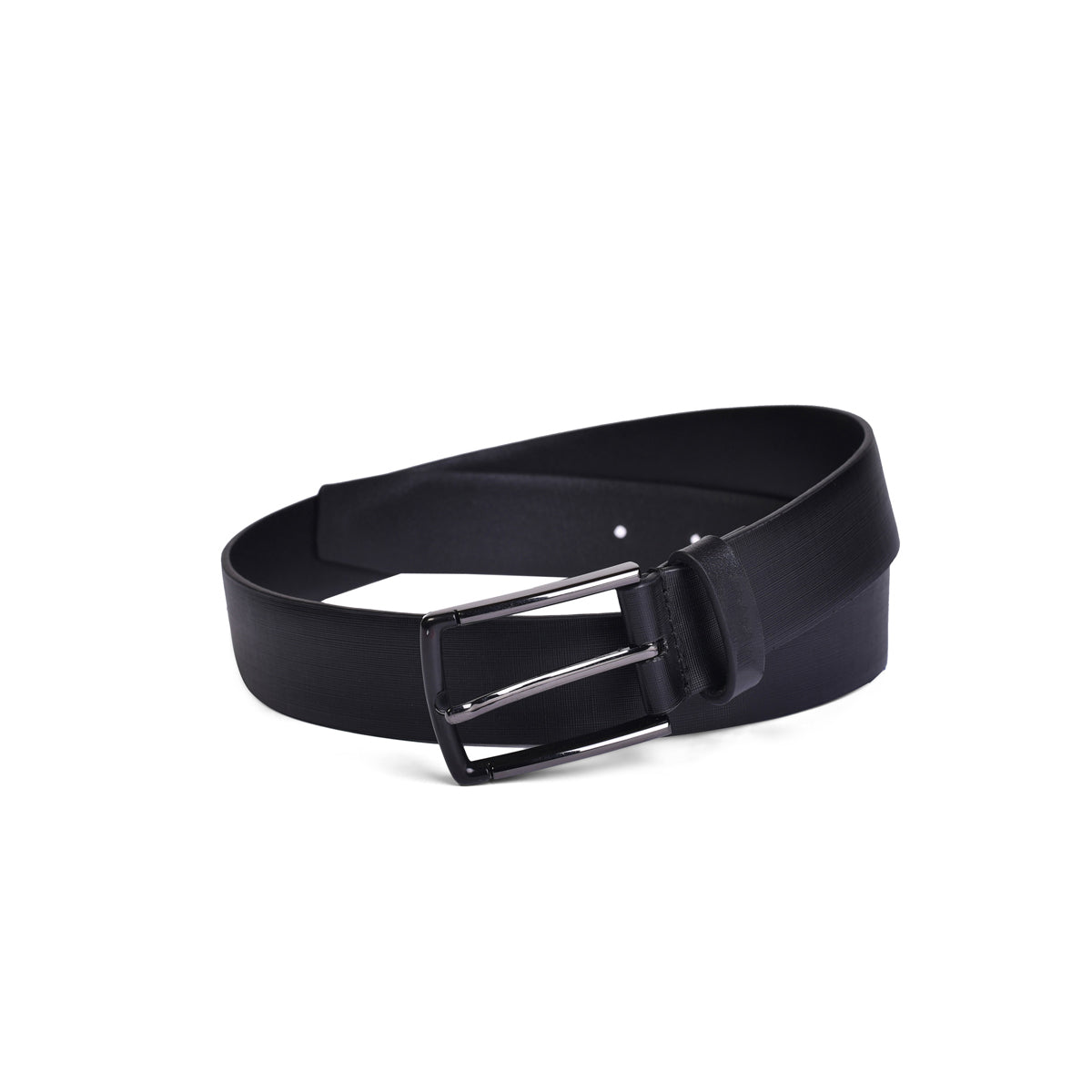 Belwaba Genuine Leather Black Mens Belt With Black Coated Finished Buckle