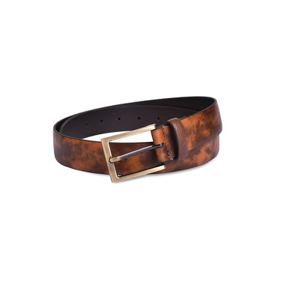 Belwaba Men Formal Tan Genuine Leather Belt