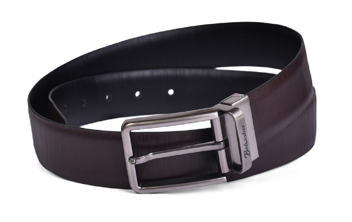 Belwaba Men Formal Black, Brown Genuine Leather Reversible Belt