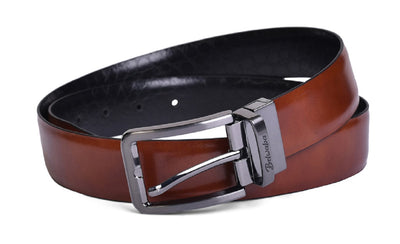 Belwaba Men Formal Multicolor Genuine Leather Reversible Belt