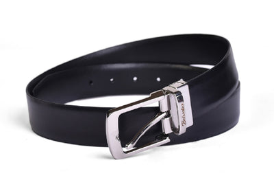 Belwaba Men Formal Black Genuine Leather Reversible Belt