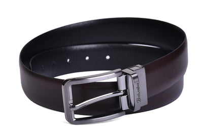 Belwaba Men Formal Black, Brown Genuine Leather Reversible Belt