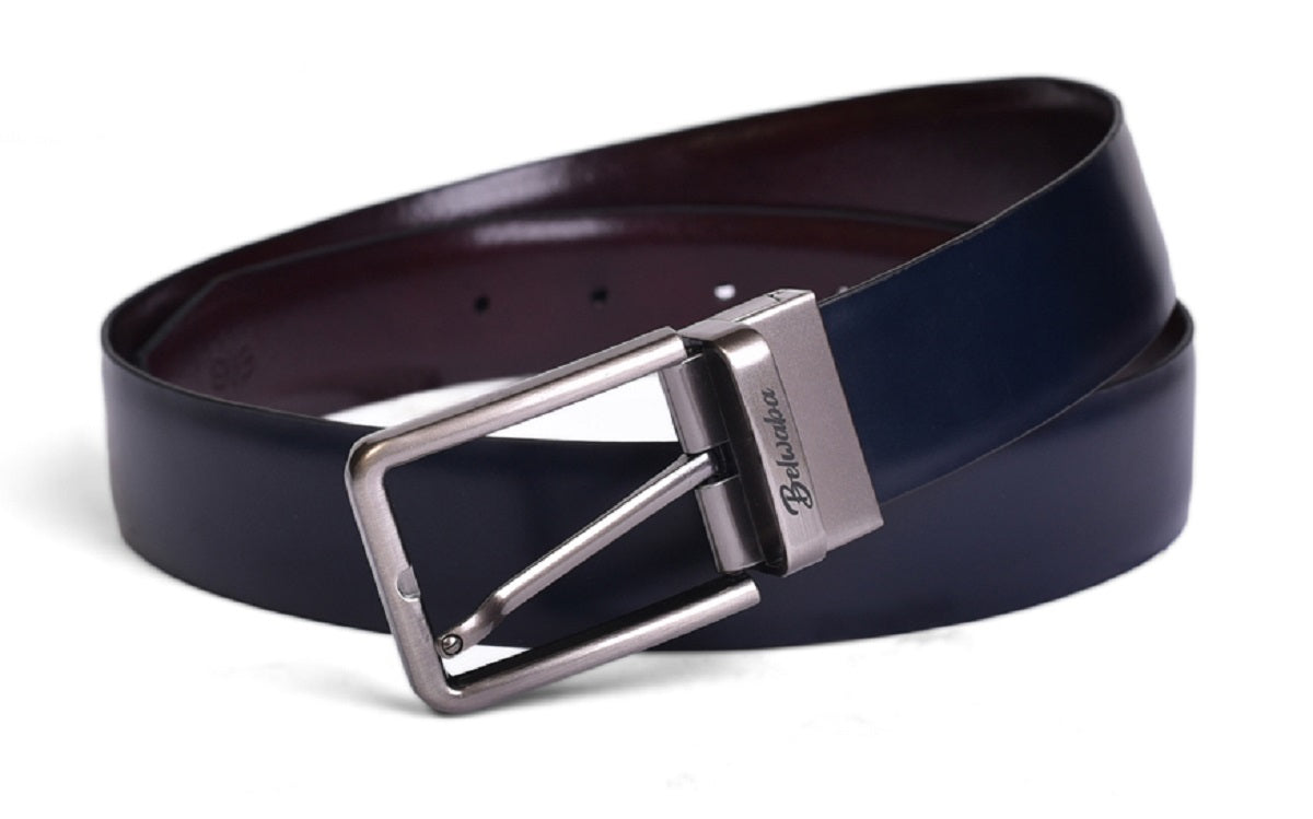 Belwaba Men Formal Multicolor Genuine Leather Reversible Belt