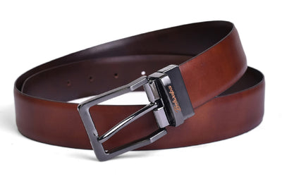 Belwaba Men Formal Brown Genuine Leather Reversible Belt