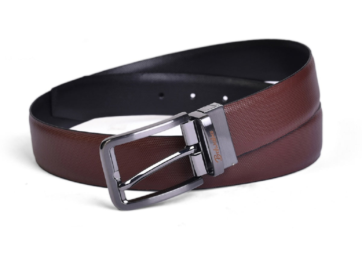 Belwaba Men Formal Black, Brown Genuine Leather Reversible Belt