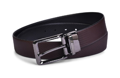 Belwaba Men Black, Brown Genuine Leather Reversible Belt