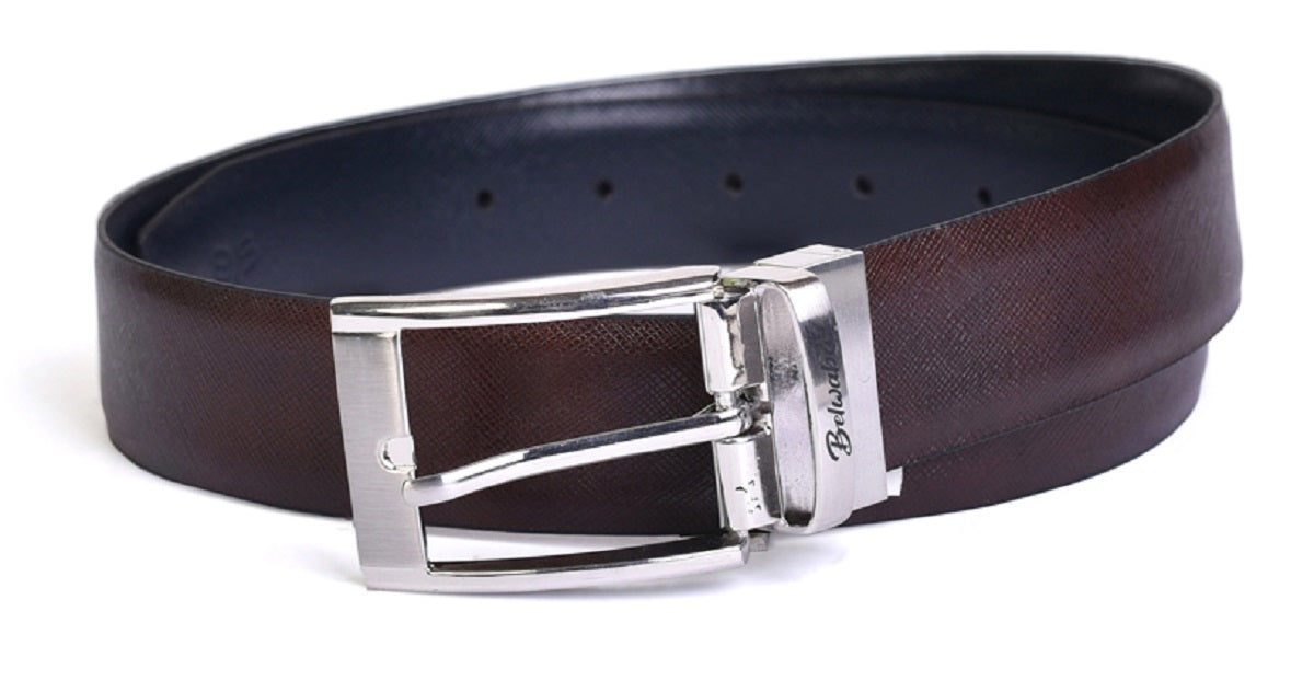 Belwaba Men Formal Multicolor Genuine Leather Reversible Belt