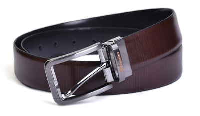 Belwaba Men Formal Brown Genuine Leather Reversible Belt