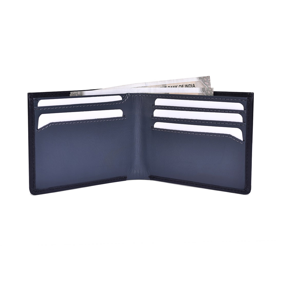 Genuine Leather Colorblock Bi-fold Men's Wallet