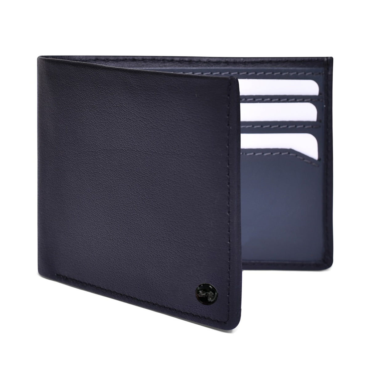 Genuine Leather Colorblock Bi-fold Men's Wallet