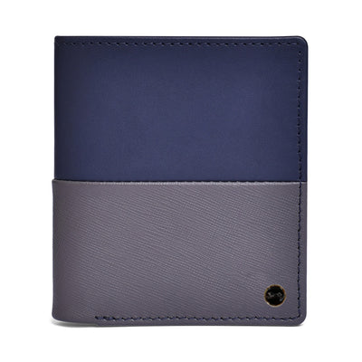 Genuine Leather Colorblock Bi-fold Men's Wallet