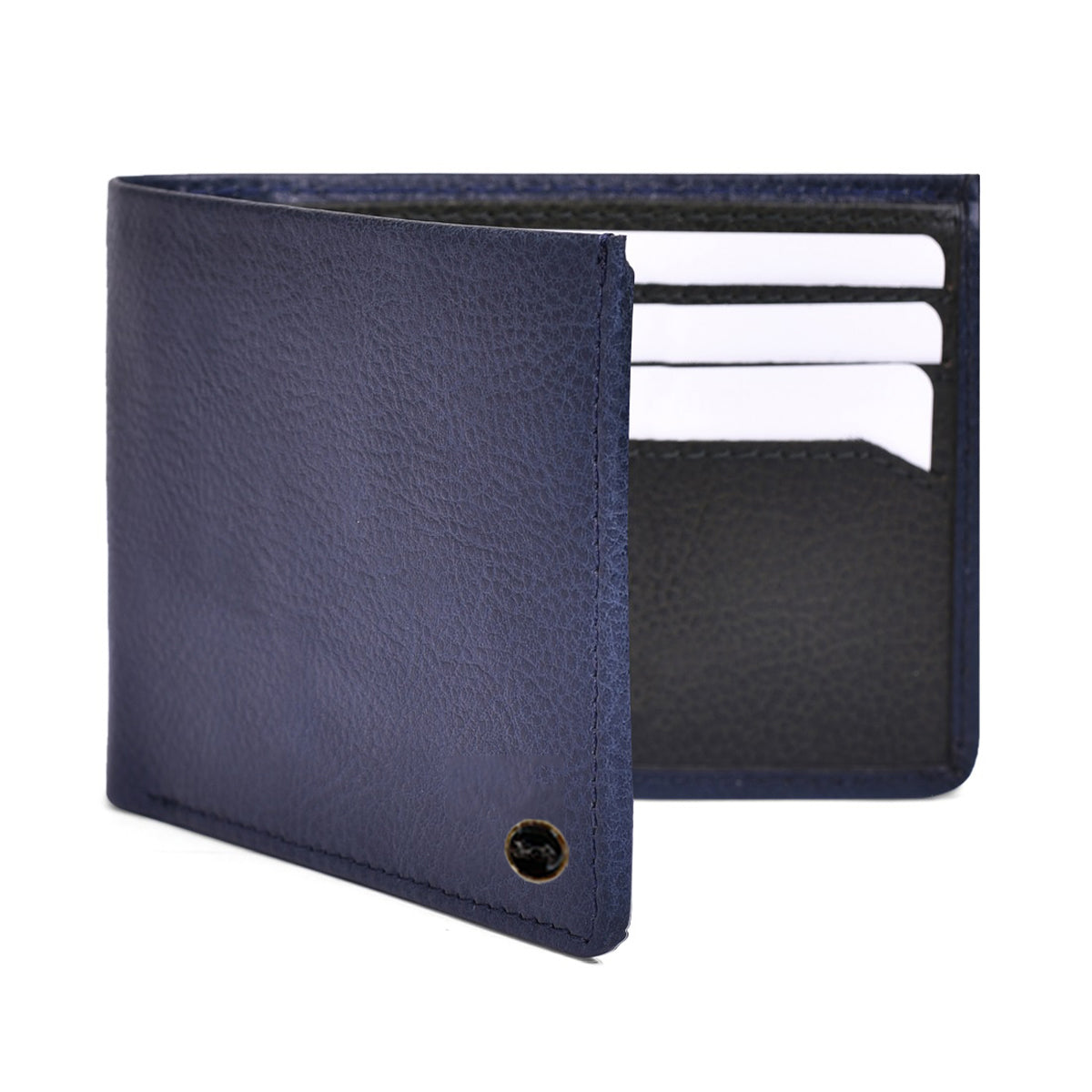 Genuine Leather Colorblock Bi-fold Men's Wallet