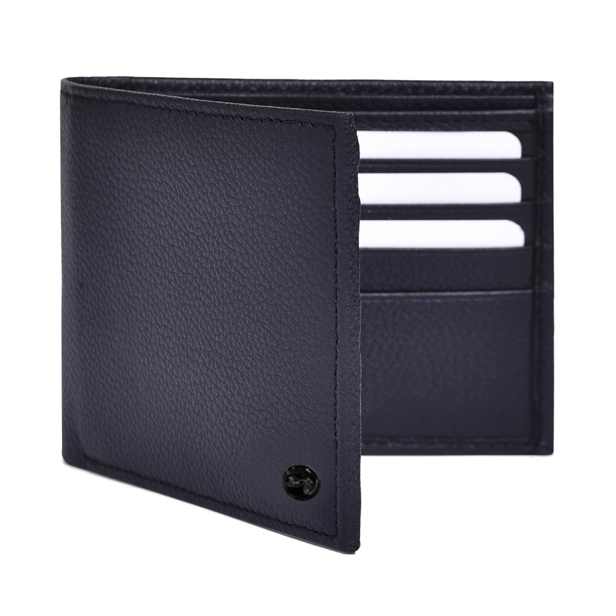 Genuine Leather Colorblock Bi-fold Men's Wallet