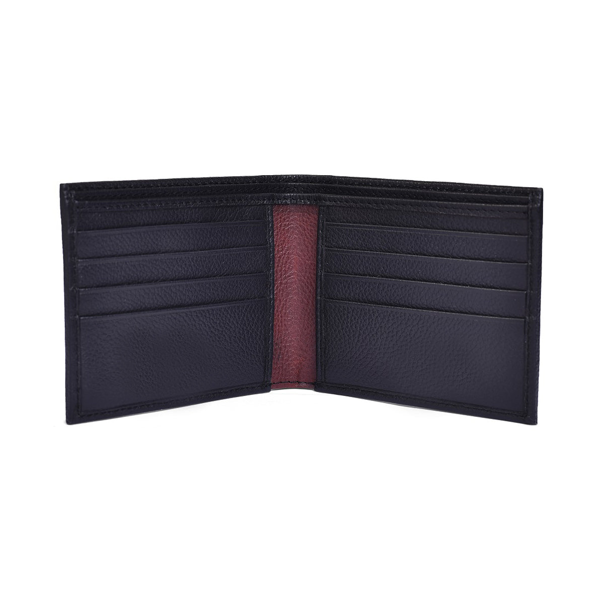 Genuine Leather Colorblock Bi-fold Men's Wallet