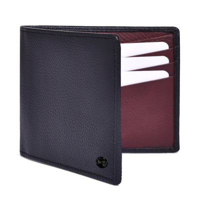 Genuine Leather Colorblock Bi-fold Men's Wallet