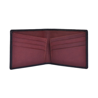 Genuine Leather Colorblock Bi-fold Men's Wallet