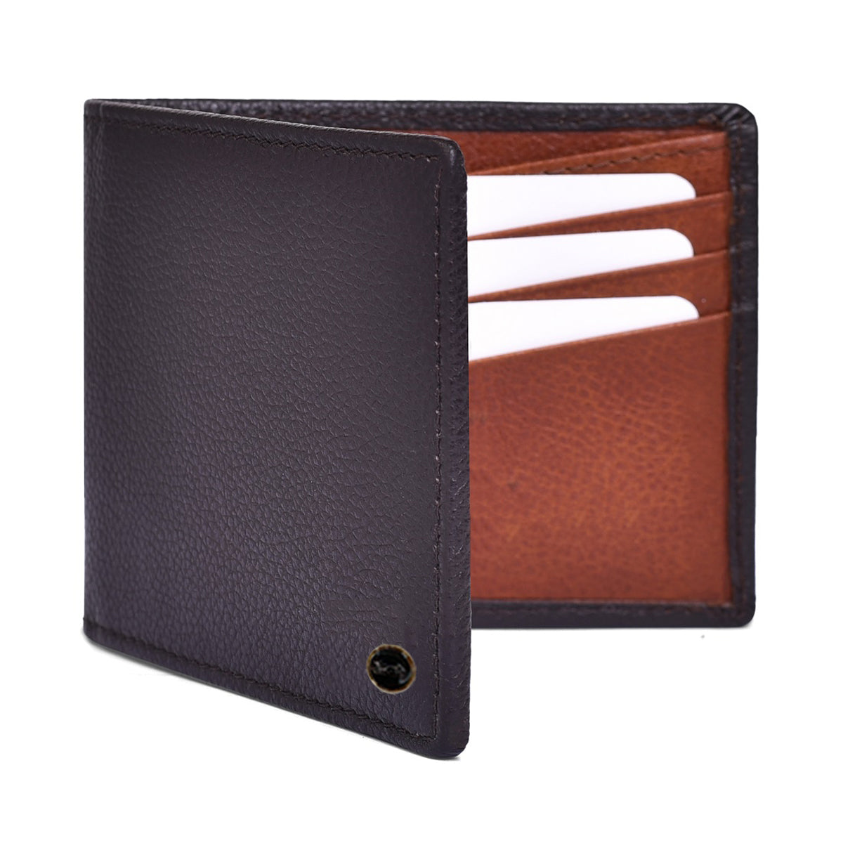 Genuine Leather Colorblock Bi-fold Men's Wallet