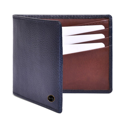 Genuine Leather Colorblock Bi-fold Men's Wallet