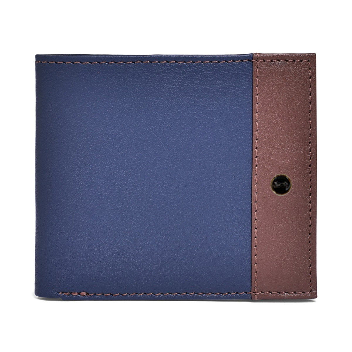 Genuine Leather Colorblock Bi-fold Men's Wallet