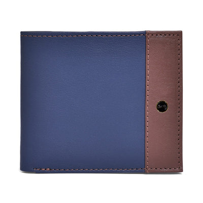 Genuine Leather Colorblock Bi-fold Men's Wallet