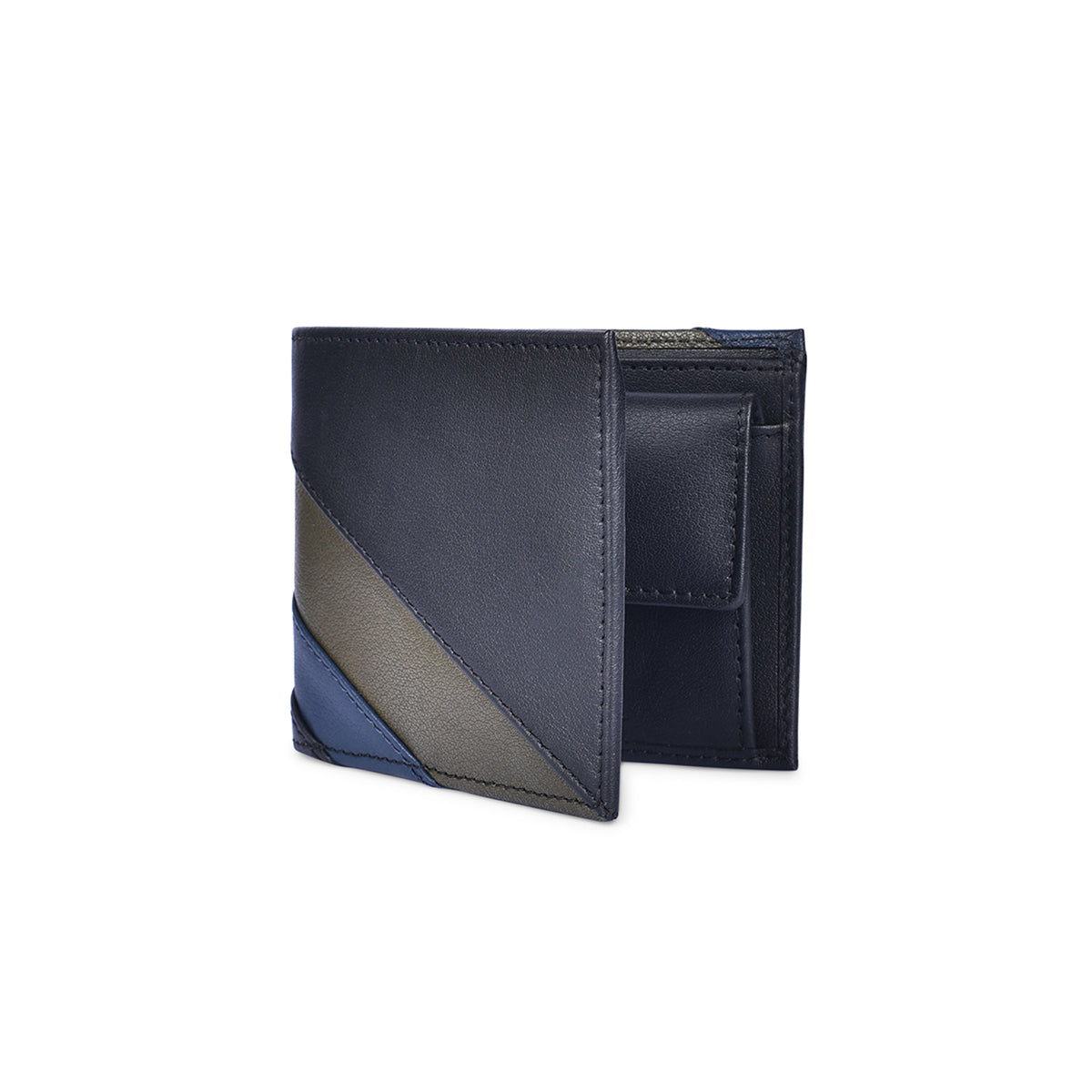 Genuine Leather Multicolor Bi-fold Men's Wallet