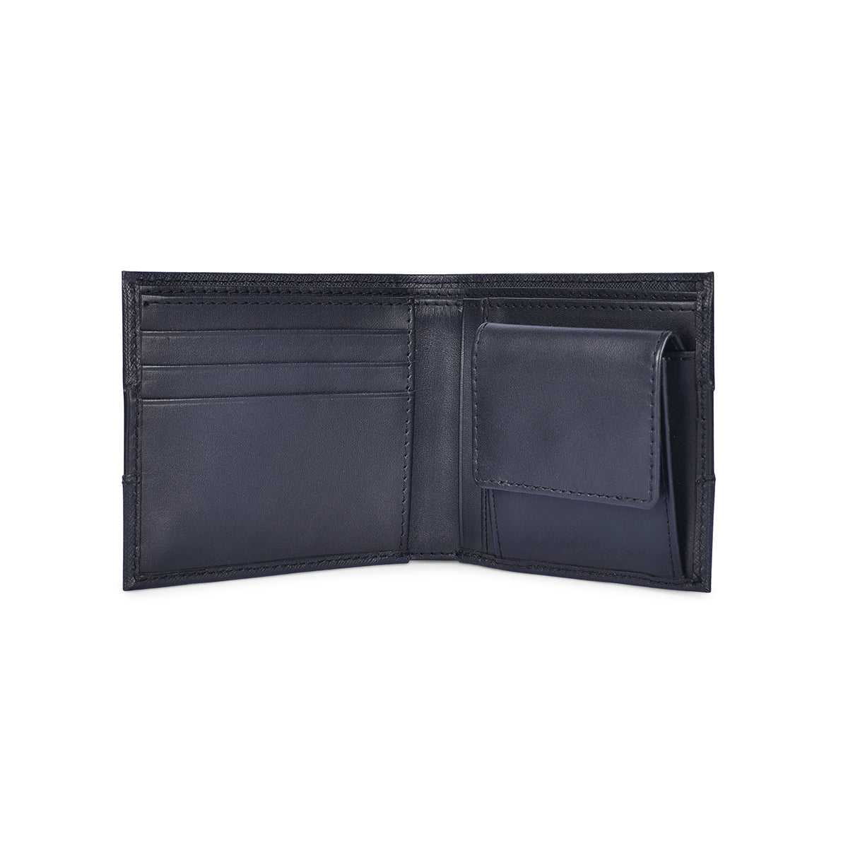 Genuine Leather Black Bi-fold Men's Wallet