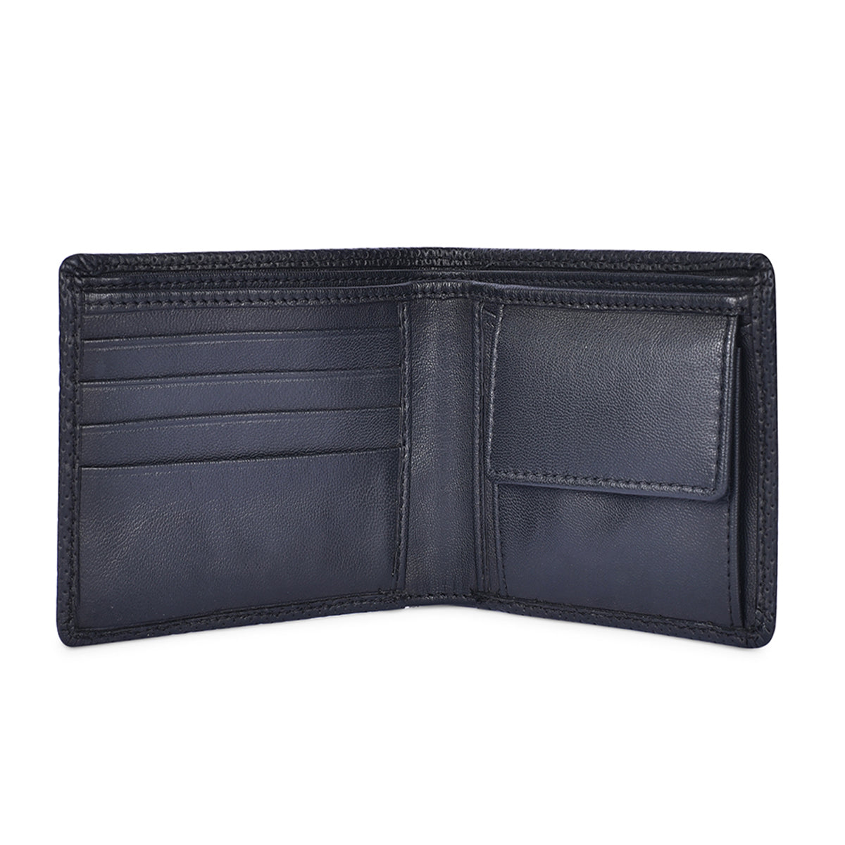 Genuine Leather Black Bi-fold Men's Wallet