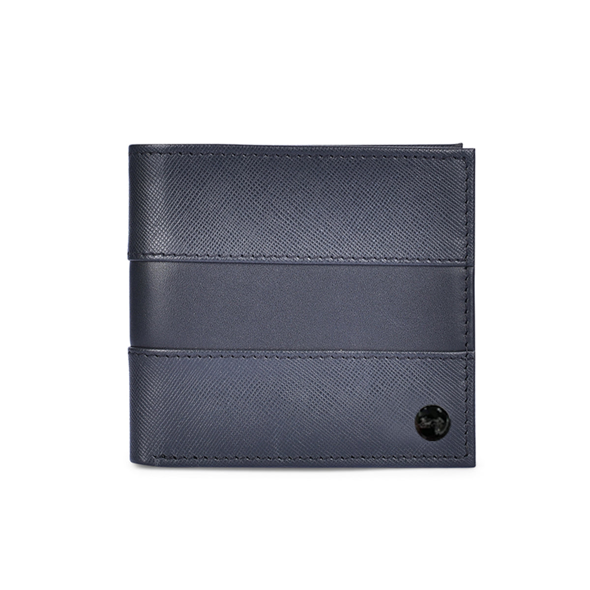 Genuine Leather Black Bi-fold Men's Wallet