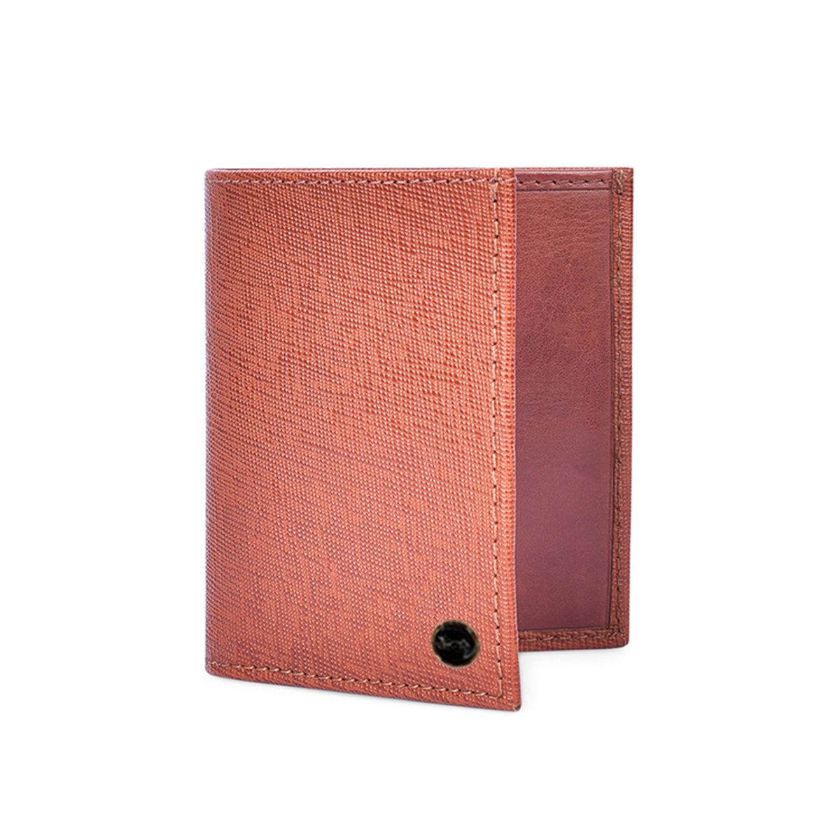 Genuine Leather Brick & Tan Bi-fold Men's Wallet