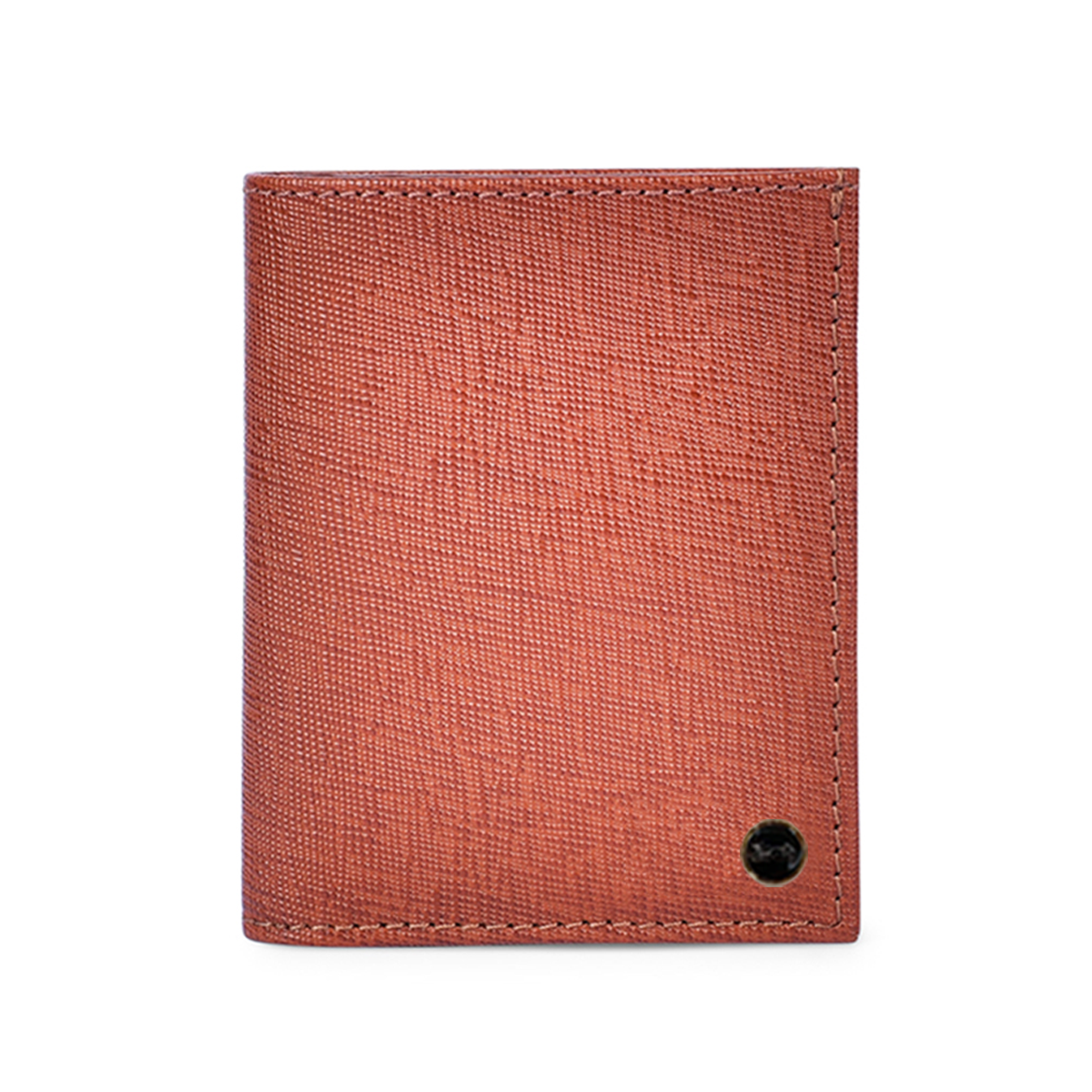 Genuine Leather Brick & Tan Bi-fold Men's Wallet