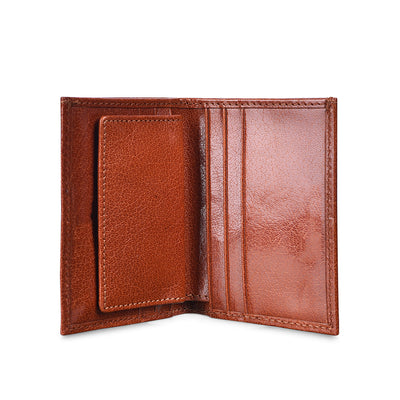 Genuine Leather Brick & Tan Bi-fold Men's Wallet