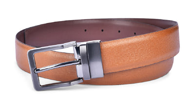 Belwaba Men Brown Genuine Reversible Leather Belt