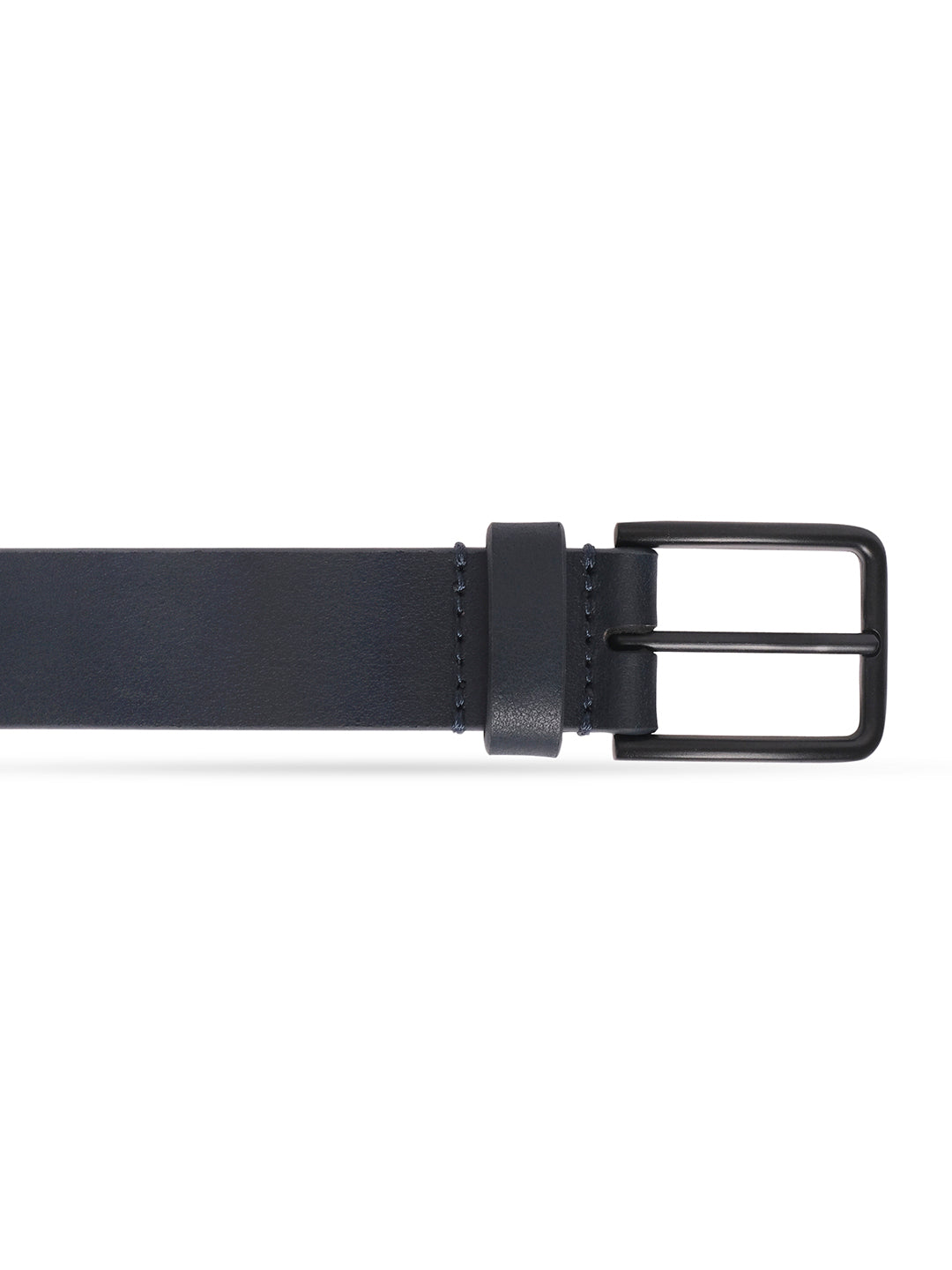 Belwaba | Navy Blue Men's leather Belt | with Black Coated Buckle