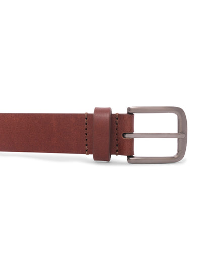 Belwaba | Tan Men's leather Belt | Brushed Gunmetal Finished Buckle