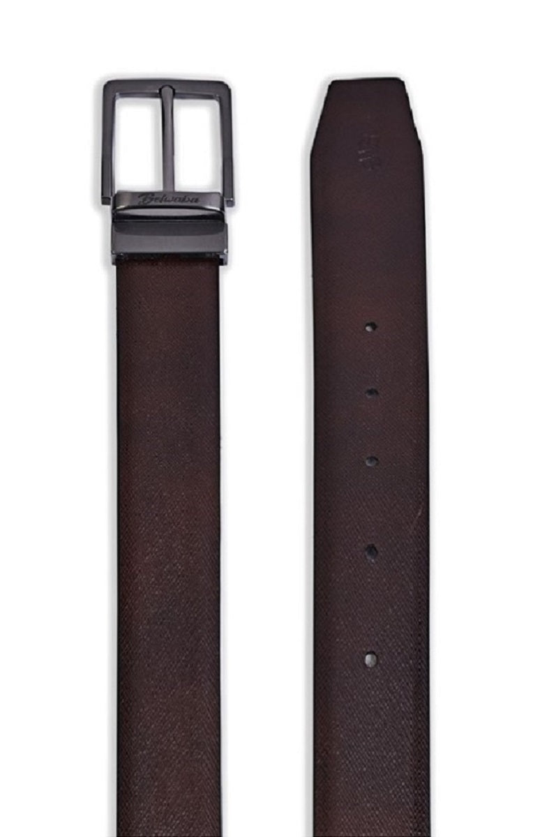 Belwaba Men Formal Brown, Black Genuine Leather Reversible Belt